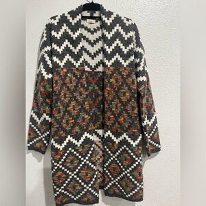 Debut long multi color long cardigan size small